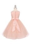 Blush Sleeveless Tulle V-Neck Flower Girl Dress